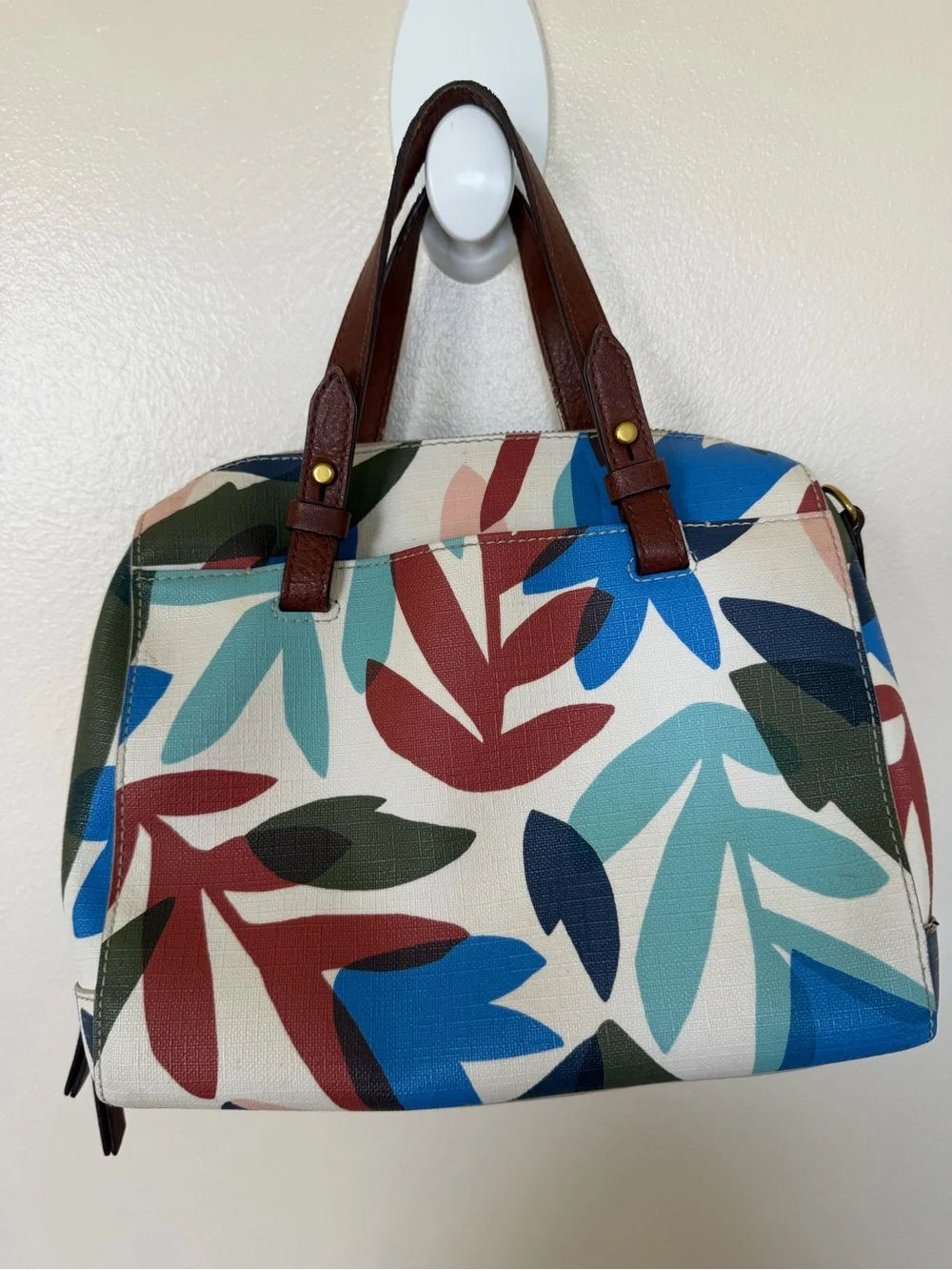 FOSSIL Colorful Leaf Print Handbag